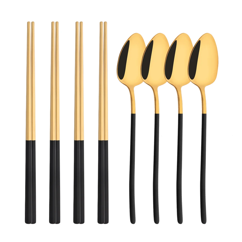 Gold Plated Cutlery - Koreanische 8Pcs Geschirr Set Hohe Qualität