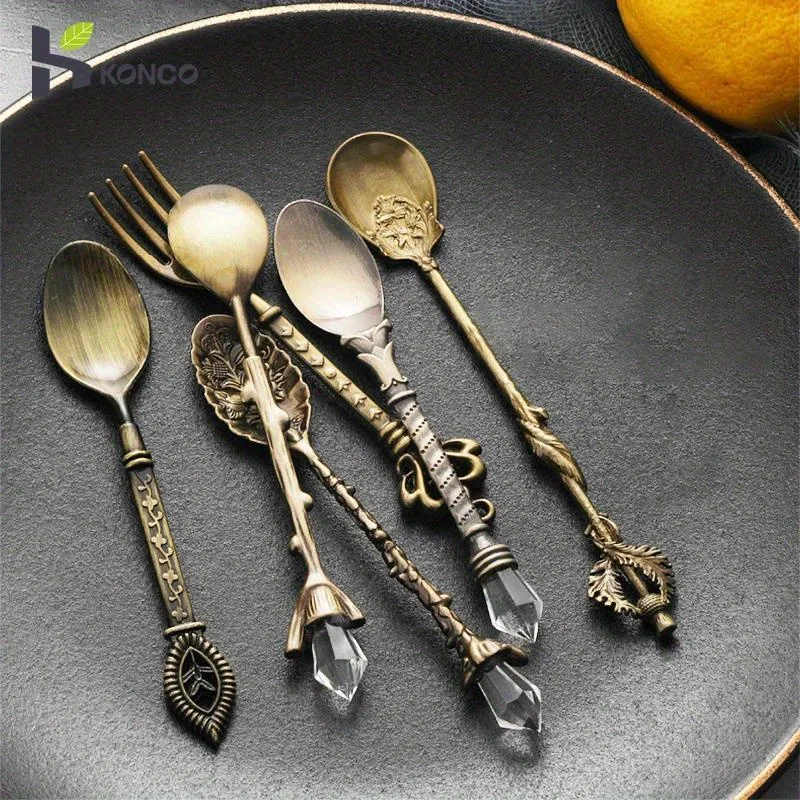 6 stücke Vintage Löffel Gabel  – Gold Plated Cutlery Bewertung und Preis